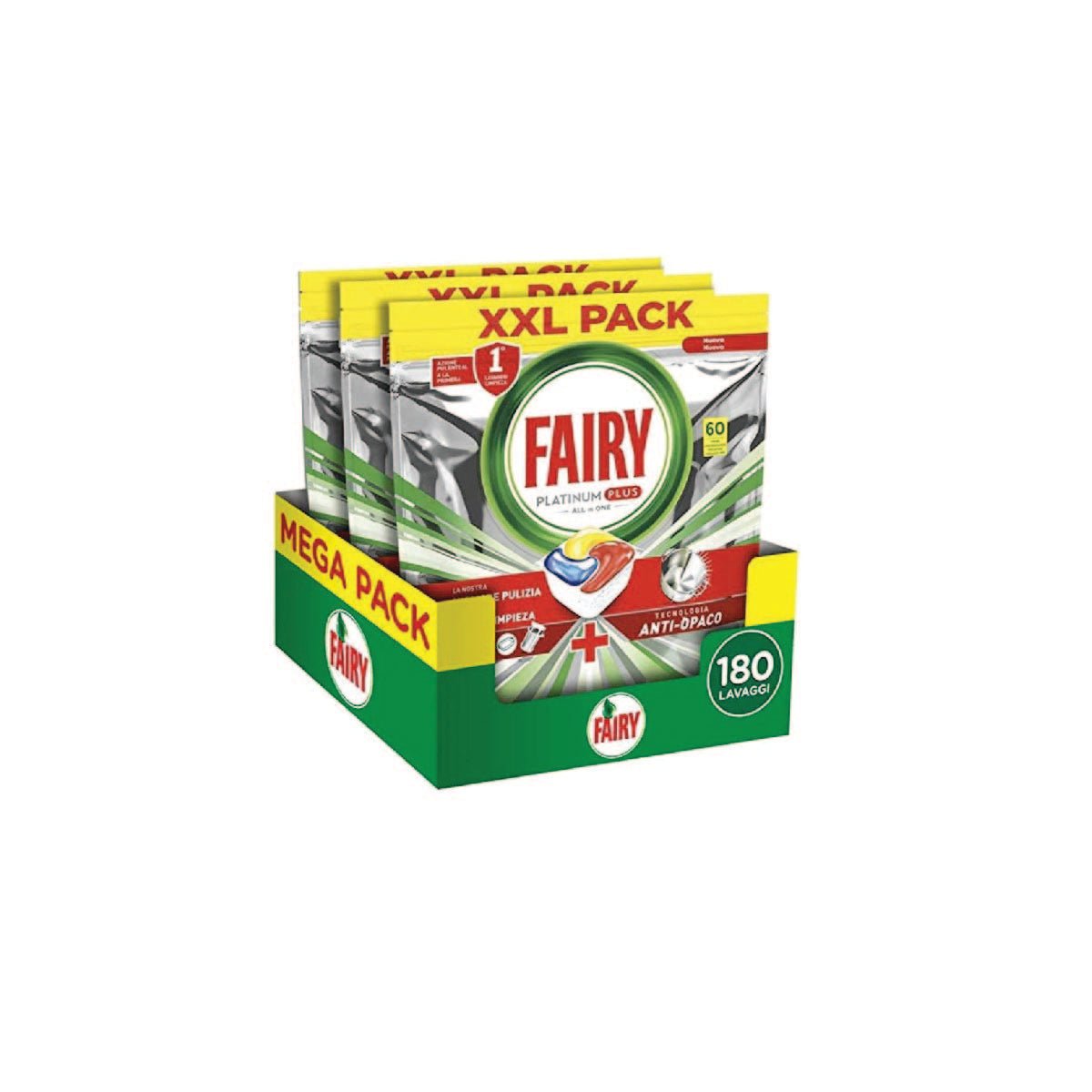 123-01-01-01 Fairy Platinum Plus All In One Dishwasher Capsules, 60 Capsules - Image 1