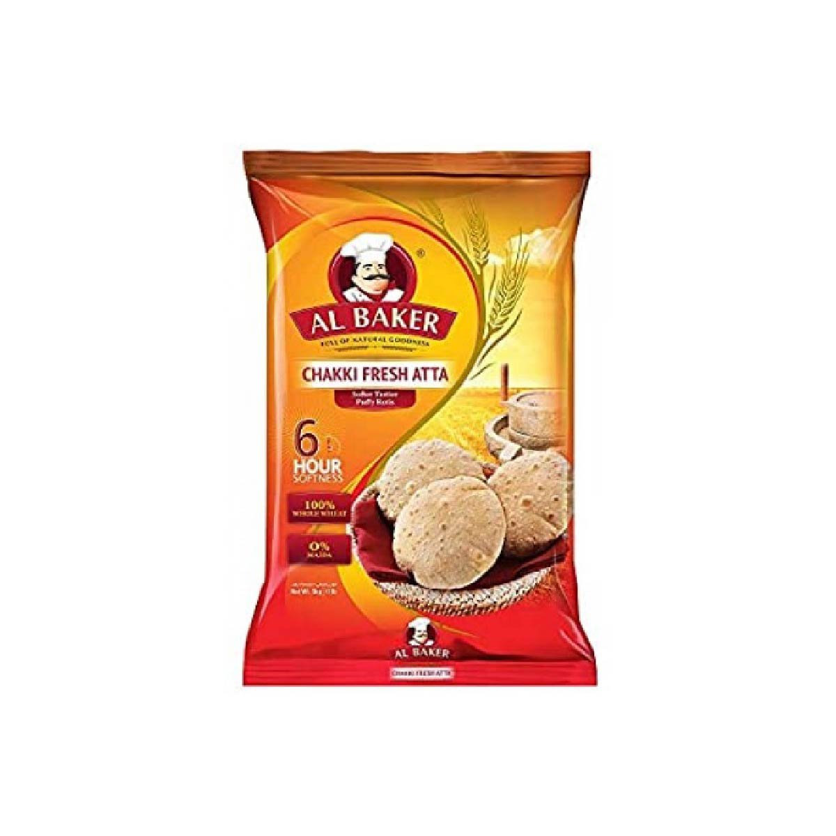 ALBAKERCHAKKIFRESHATTA-01 Al Baker Chakki Fresh Atta 5/10kg - Image 1