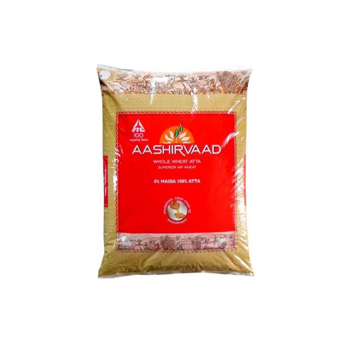 Atta5Kg-01 AASHIRVAAD WHOLE WHEAT FLOUR 5 KG - Image 1