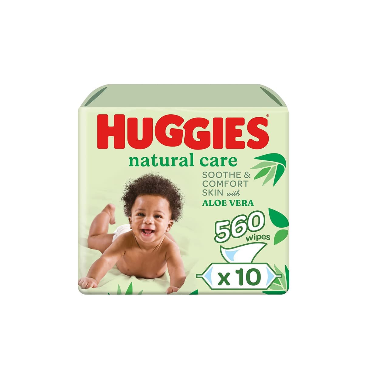 HuggiesNaturalCareBabyWipesAloeVera_56sx10_560Wipes Huggies Natural Care Baby Wipes Aloe Vera, 56s x 10 (560 Wipes) - Image 1