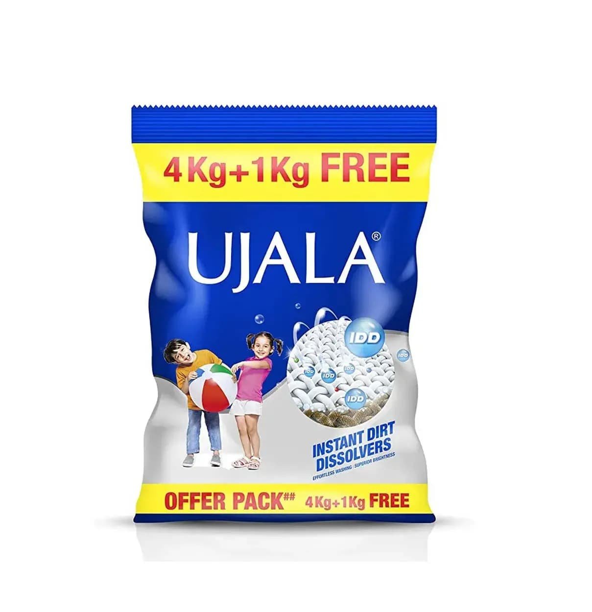 Ujala Ujala IDD Detergent Powder - 4 kg with Free Detergent - 1 kg - Image 1