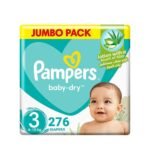 Pampers Baby-Dry Diapers, Size 3, Midi, 6-10kg, Jumbo Pack