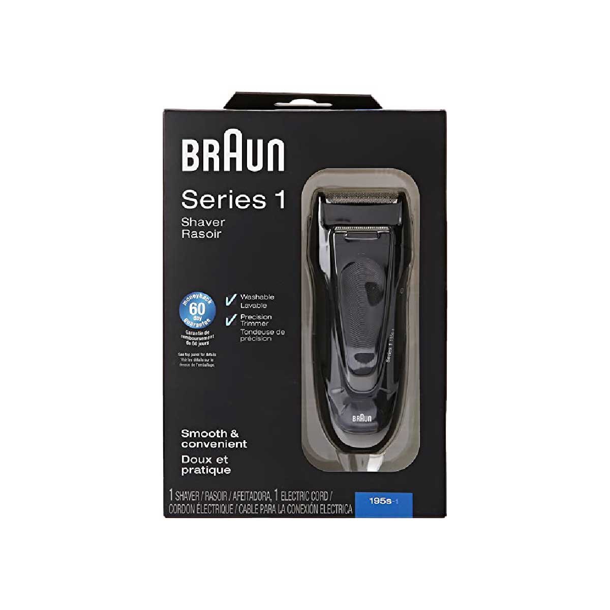 braunseries01.2 Braun Series 1 195S Shaver cordless Rechargeable Shaver, Black., Silver - Image 1