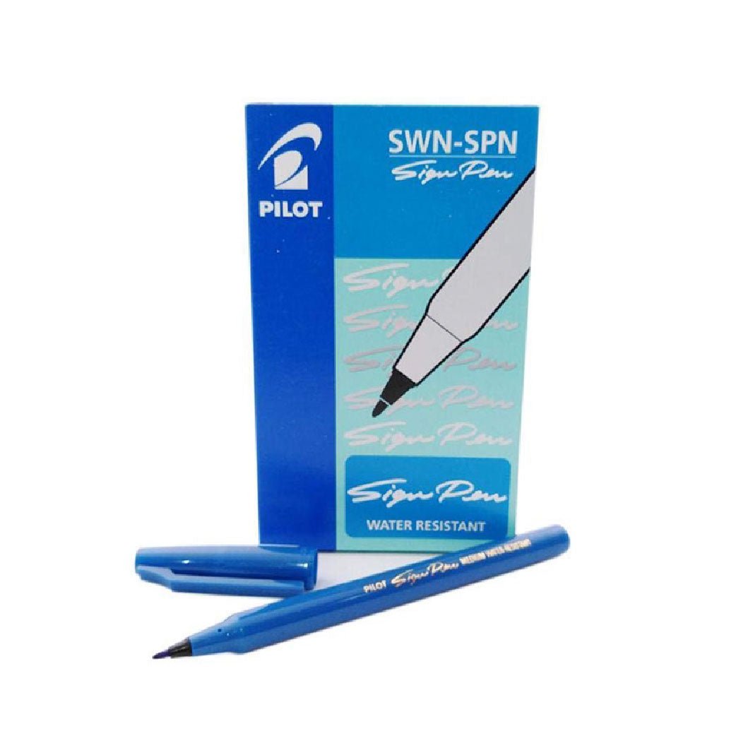 website-17 OMS Swn-Spn-L Pilot Sign Pen - Blue pack of 6 - Image 1